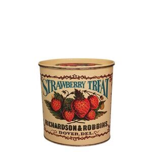 Bristol Ware Vintage Oval Richardson & Robbins Dover, Del. Strawberry Treat Tin